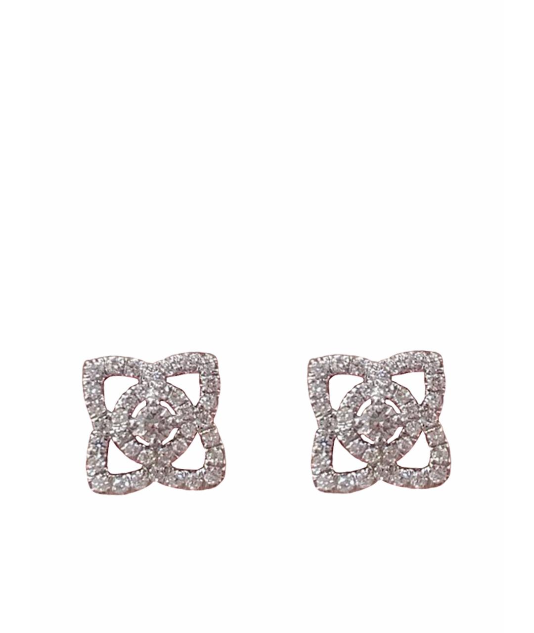 DE BEERS Серебряные серьги из белого золота, фото 1