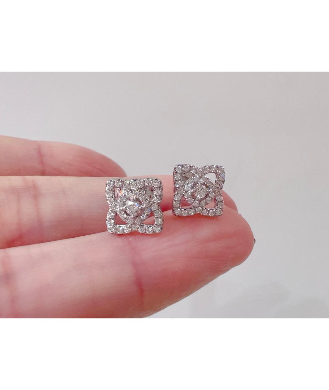 DE BEERS Серебряные серьги из белого золота, фото 3