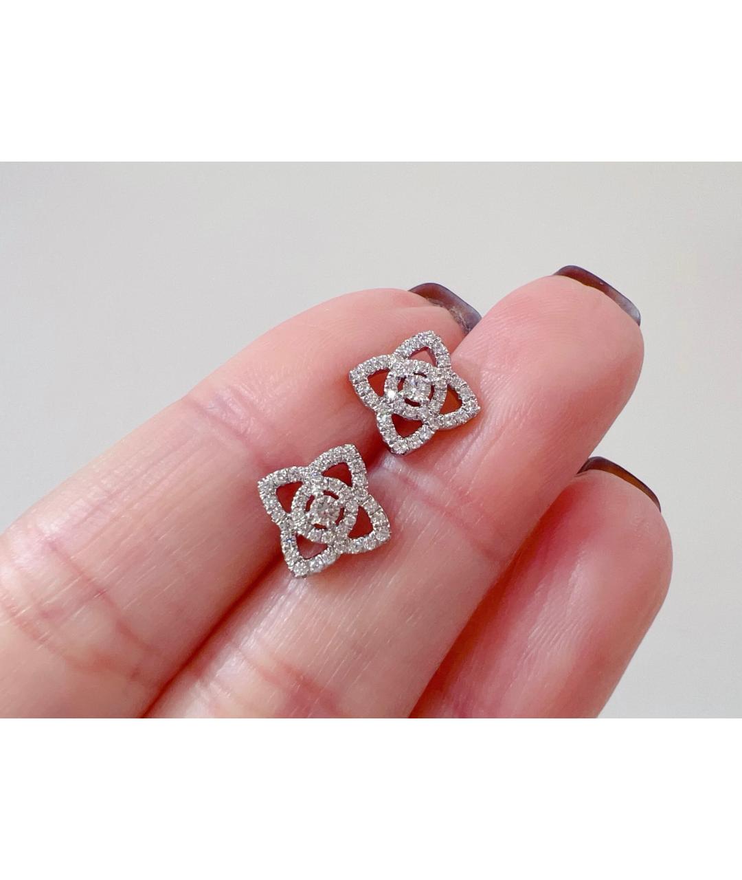 DE BEERS Серебряные серьги из белого золота, фото 9