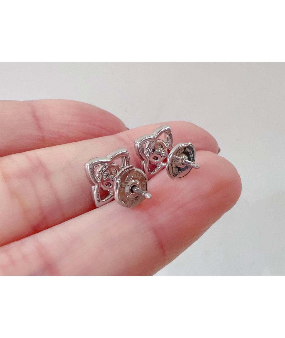 DE BEERS Серебряные серьги из белого золота, фото 5