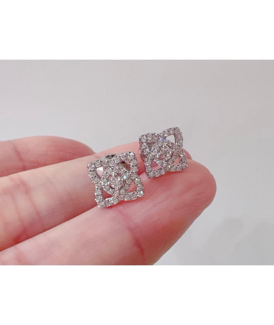 DE BEERS Серебряные серьги из белого золота, фото 4