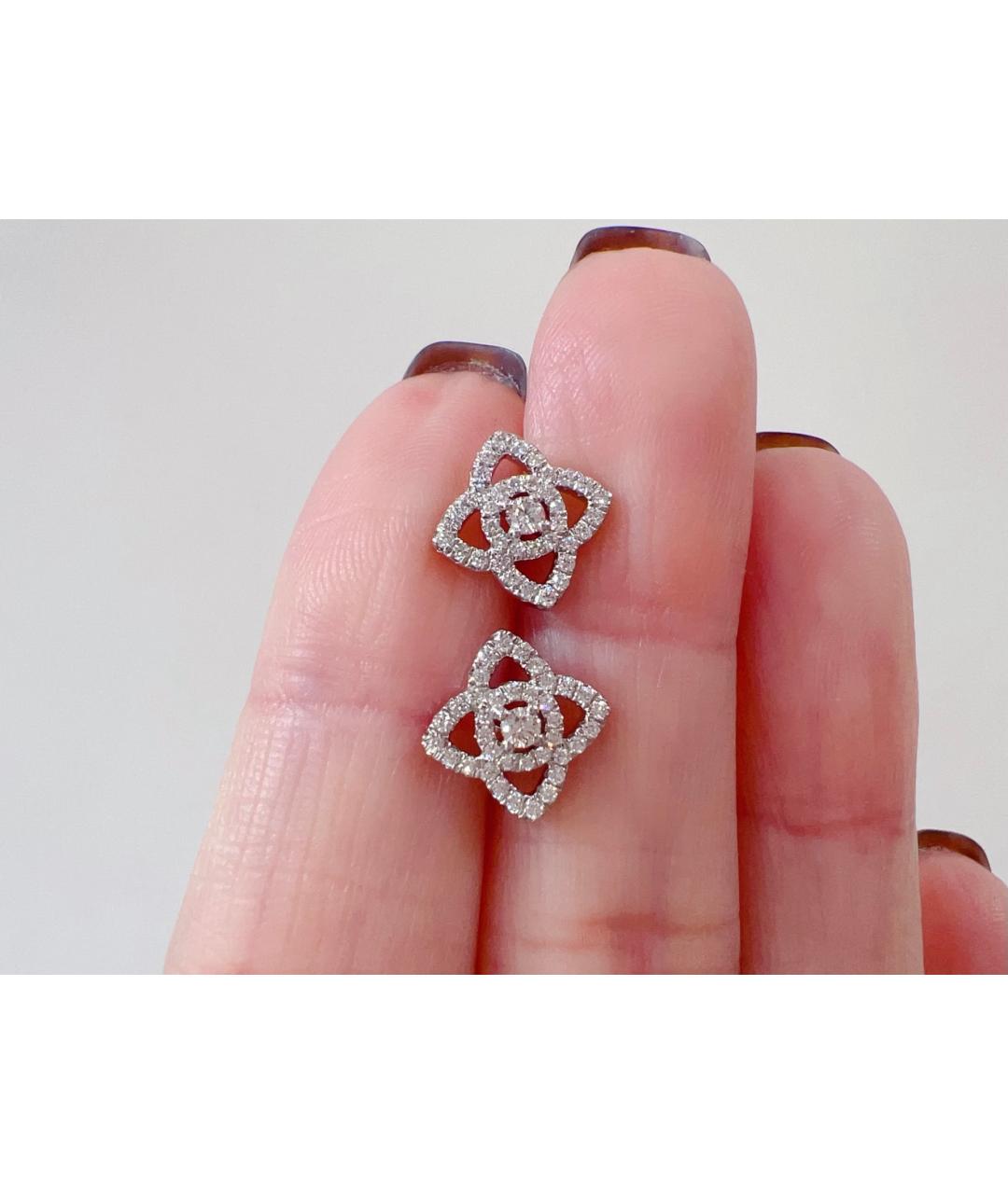DE BEERS Серебряные серьги из белого золота, фото 2
