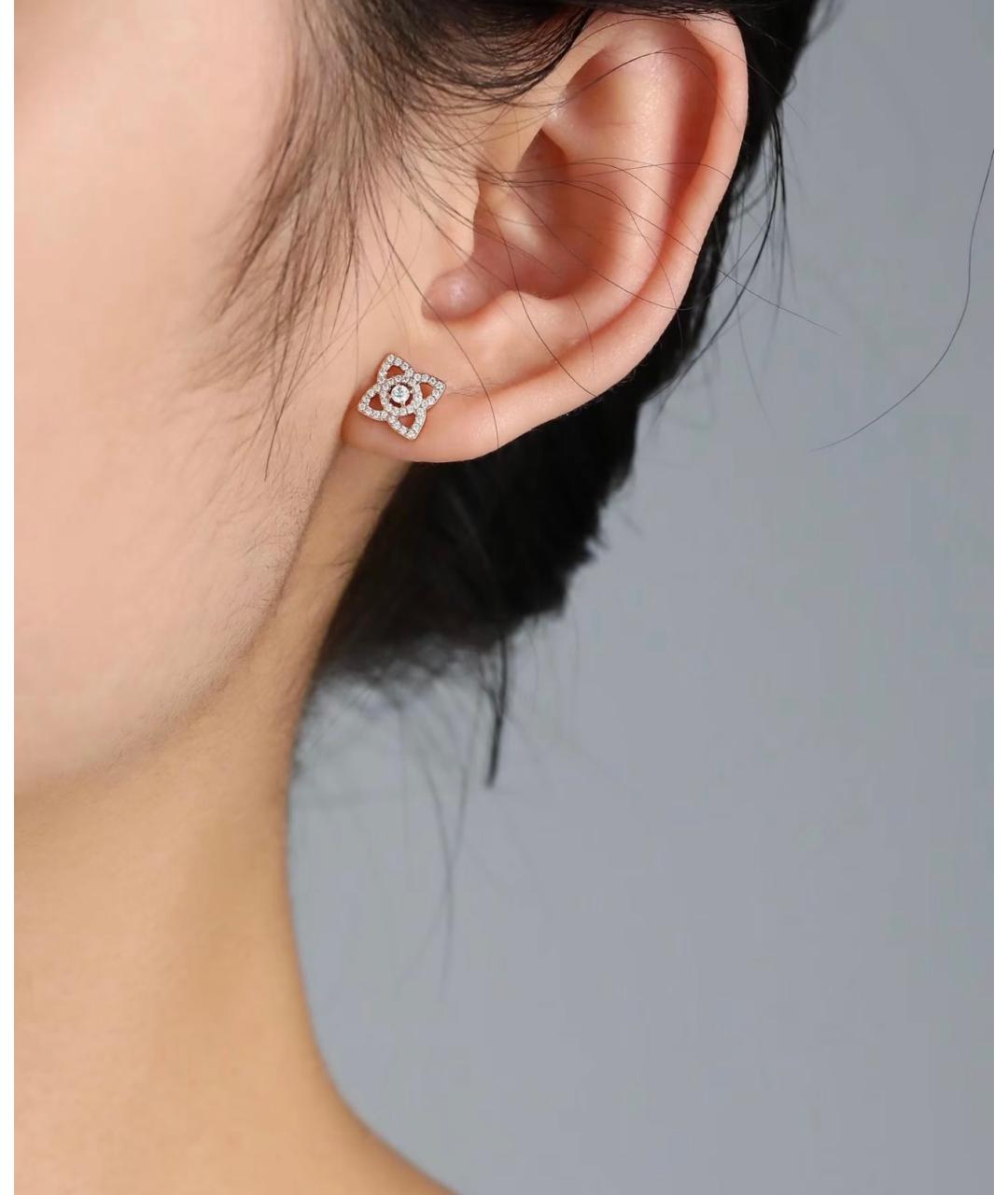 DE BEERS Серебряные серьги из белого золота, фото 8