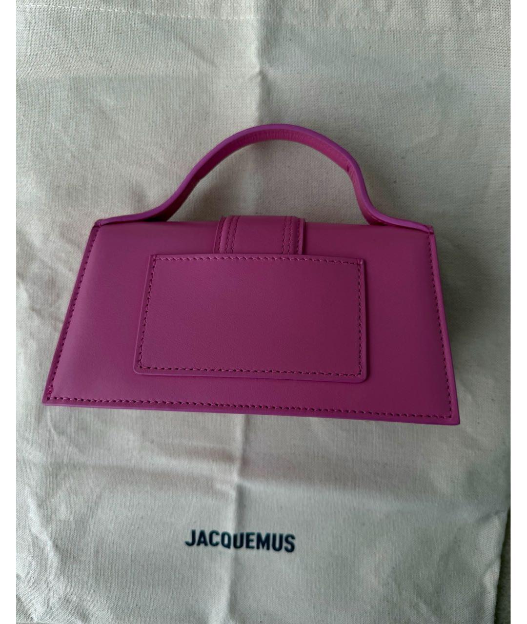 JACQUEMUS Розовая кожаная сумка с короткими ручками, фото 3