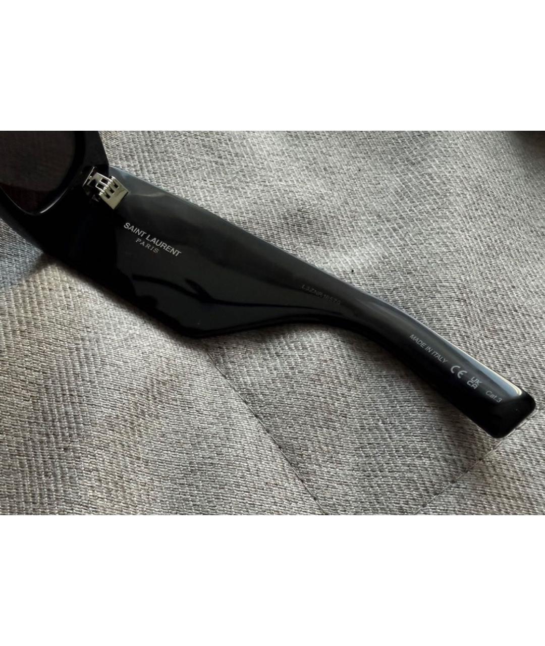 SAINT LAURENT Черные пластиковые солнцезащитные очки, фото 3