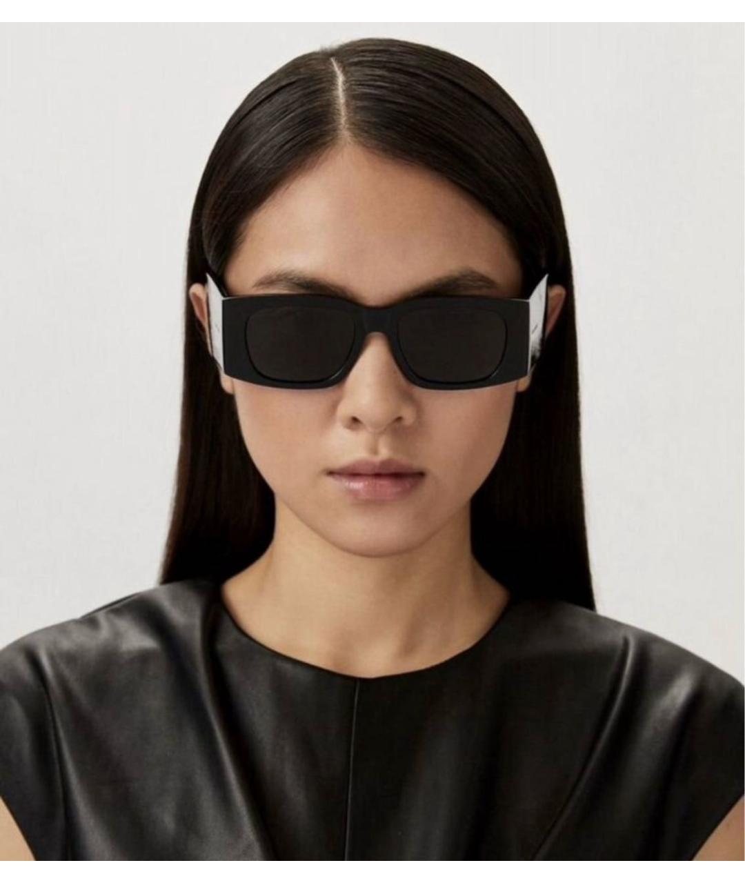 SAINT LAURENT Черные пластиковые солнцезащитные очки, фото 7