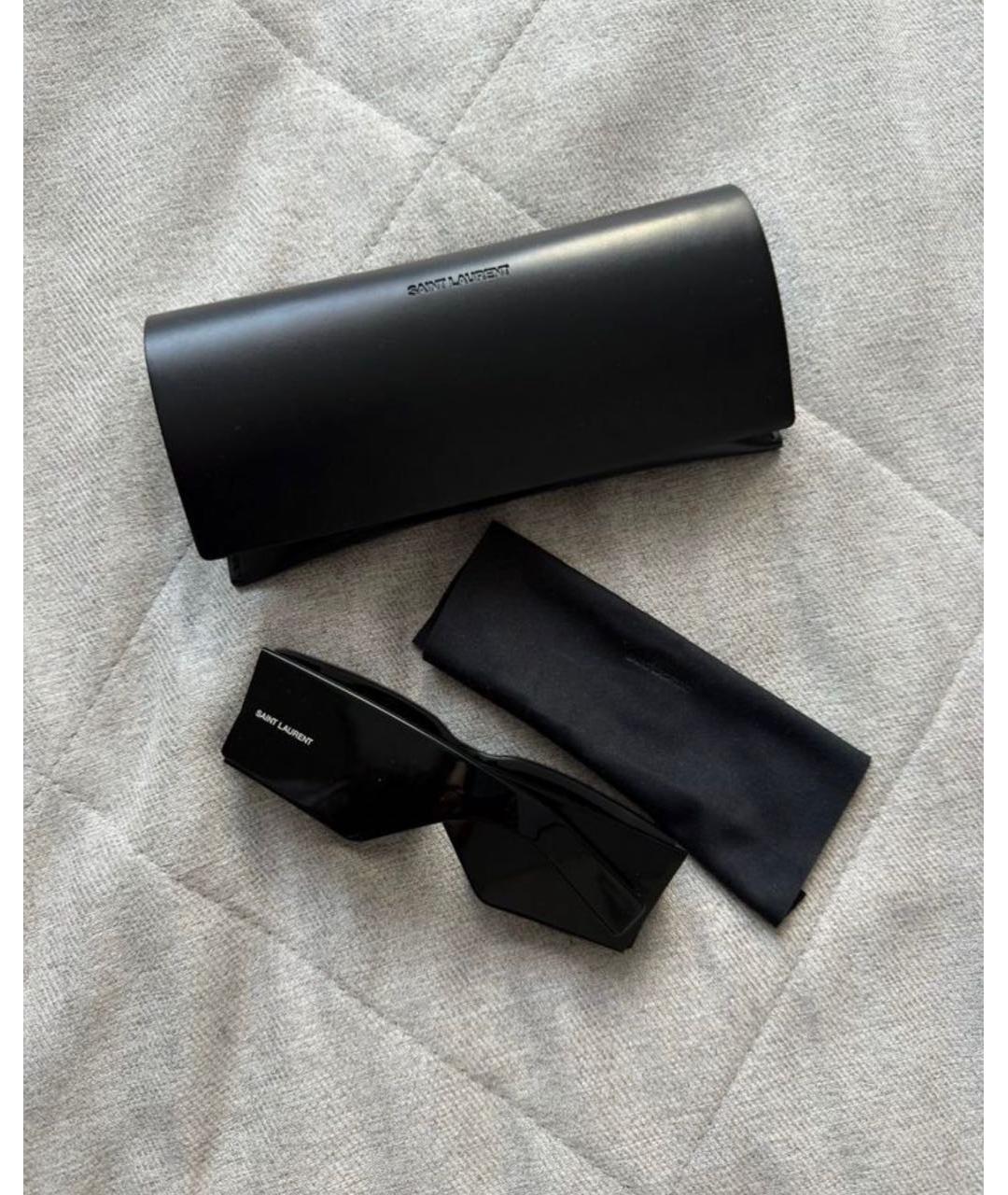 SAINT LAURENT Черные пластиковые солнцезащитные очки, фото 4