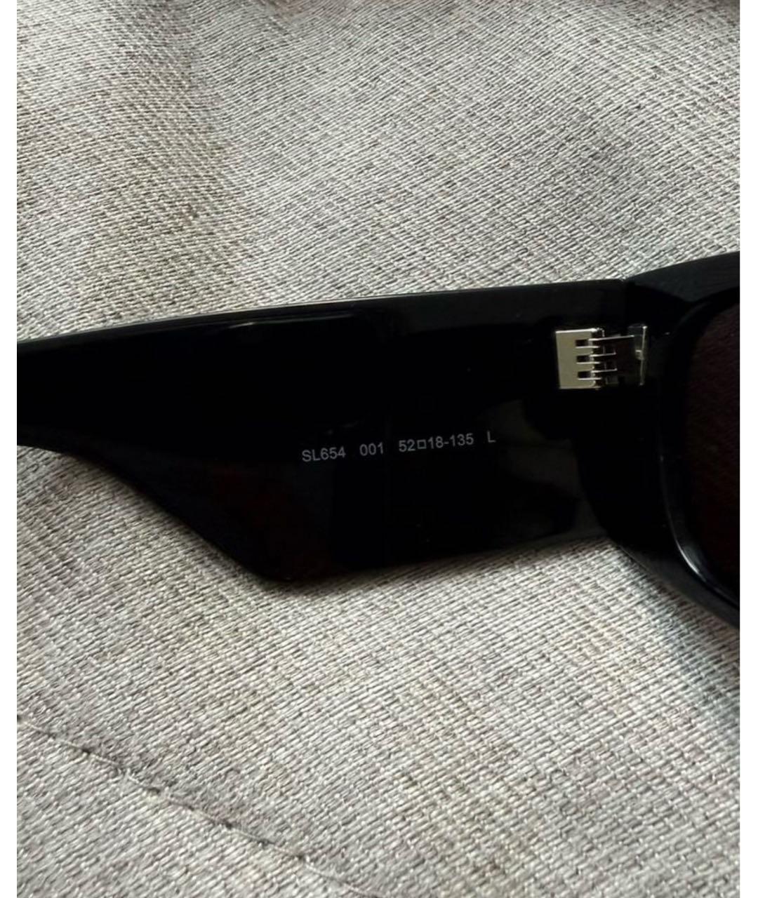 SAINT LAURENT Черные пластиковые солнцезащитные очки, фото 5