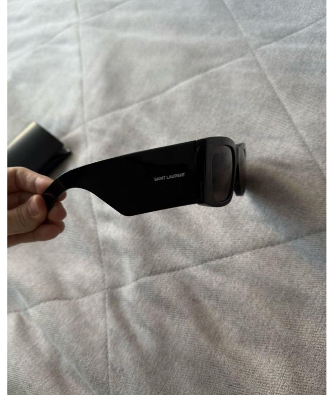 SAINT LAURENT Черные пластиковые солнцезащитные очки, фото 2