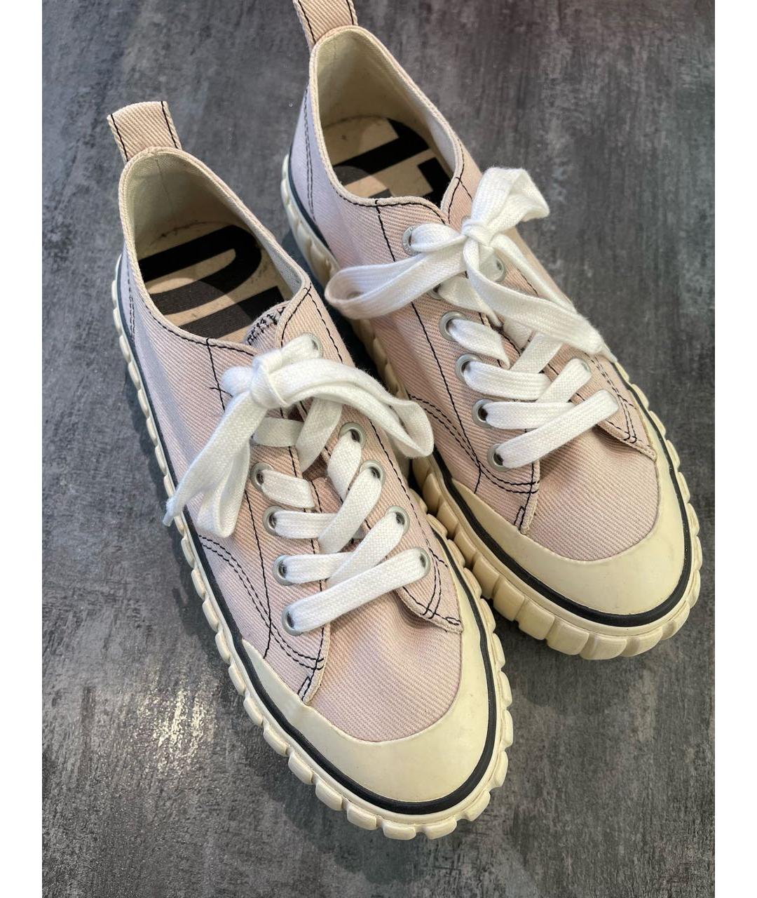 DIESEL Розовые текстильные кеды, фото 4