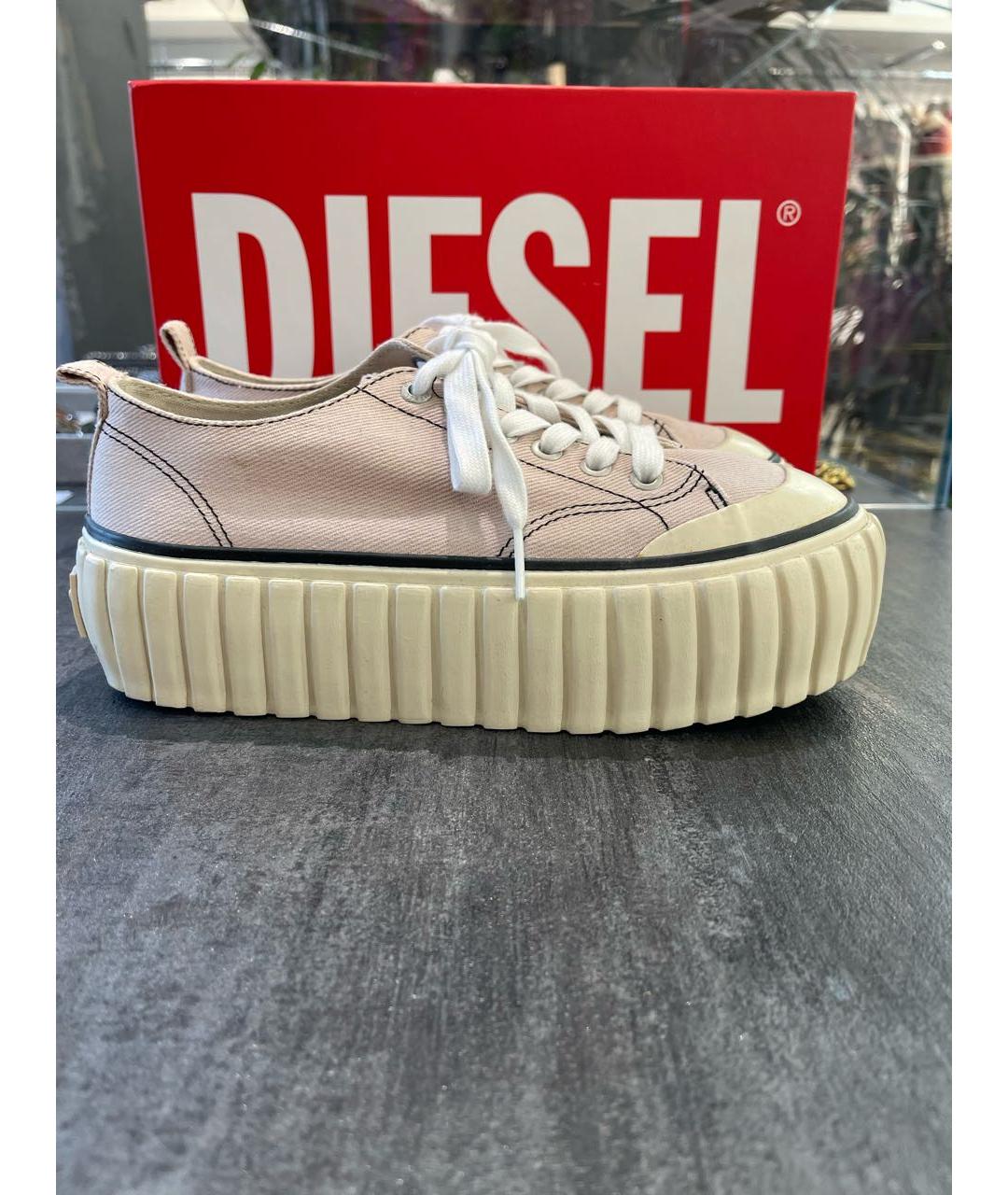 DIESEL Розовые текстильные кеды, фото 7