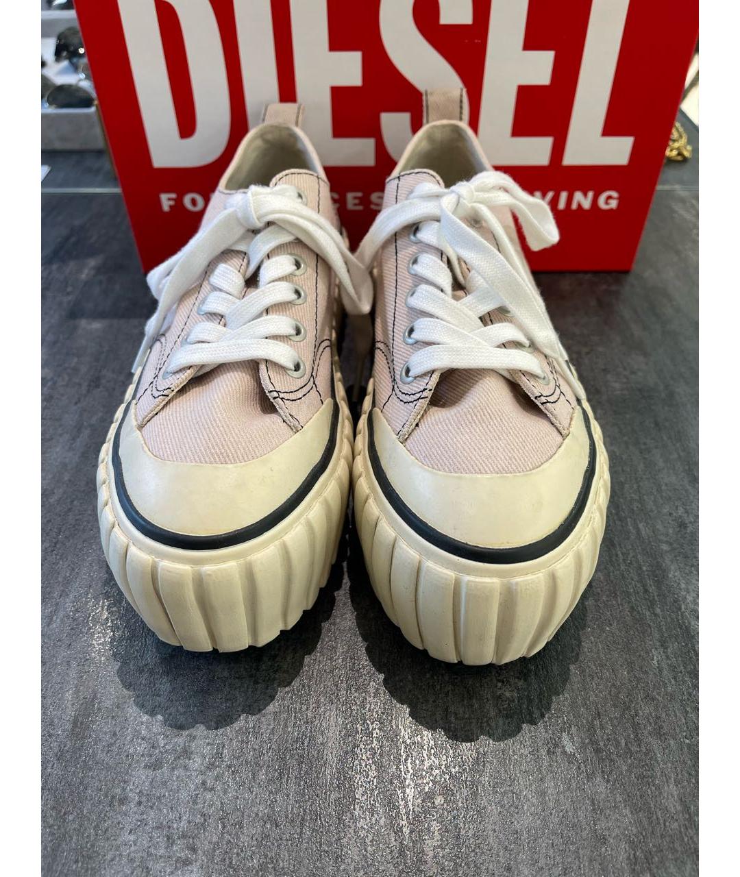 DIESEL Розовые текстильные кеды, фото 2