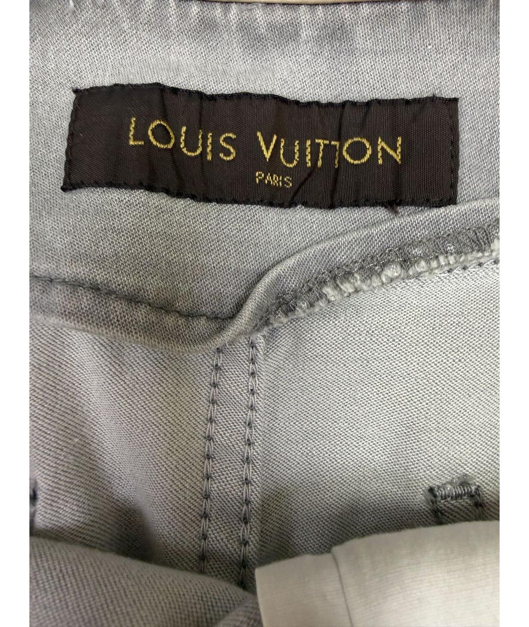LOUIS VUITTON Серая деним юбка мини, фото 4