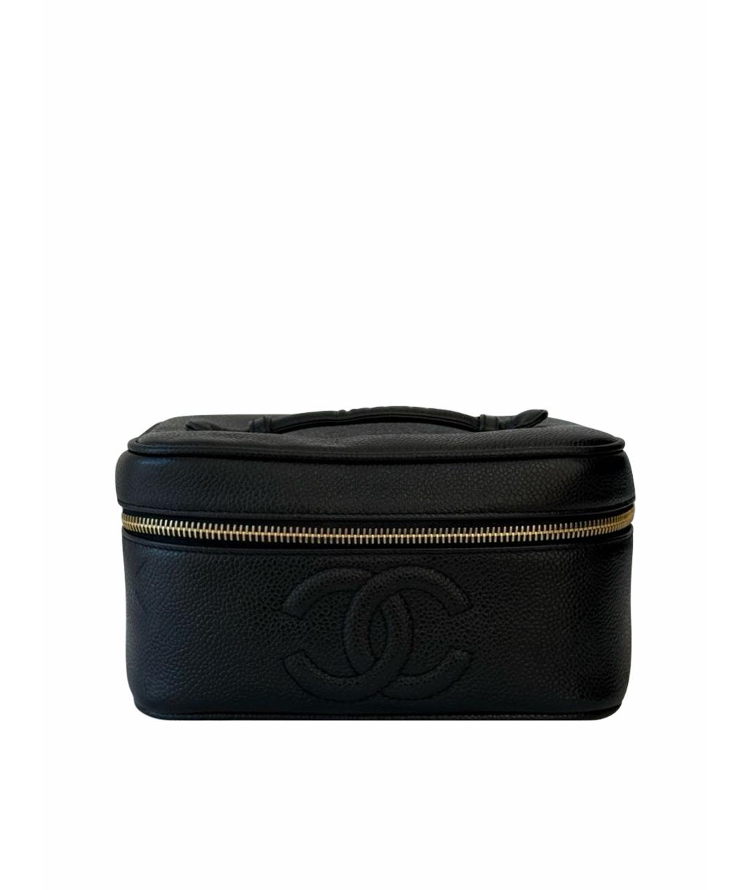 CHANEL Черная кожаная косметичка, фото 1