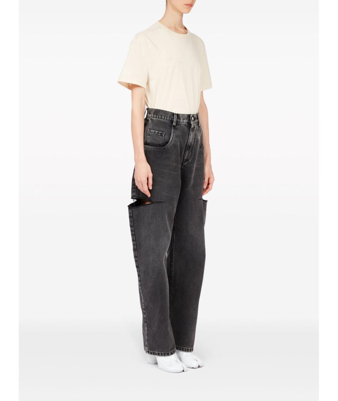 MAISON MARGIELA Черные хлопковые прямые джинсы, фото 2