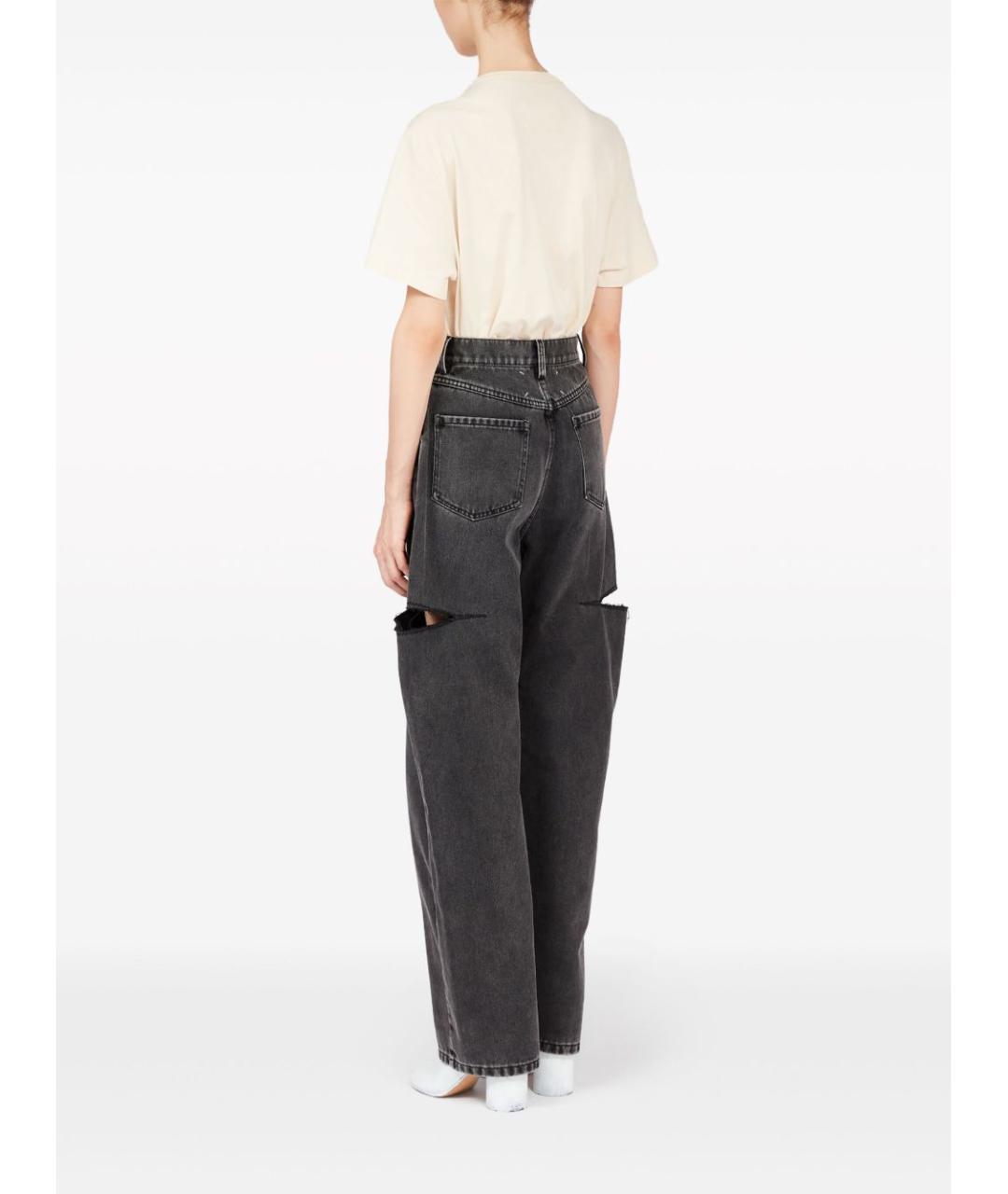 MAISON MARGIELA Черные хлопковые прямые джинсы, фото 5
