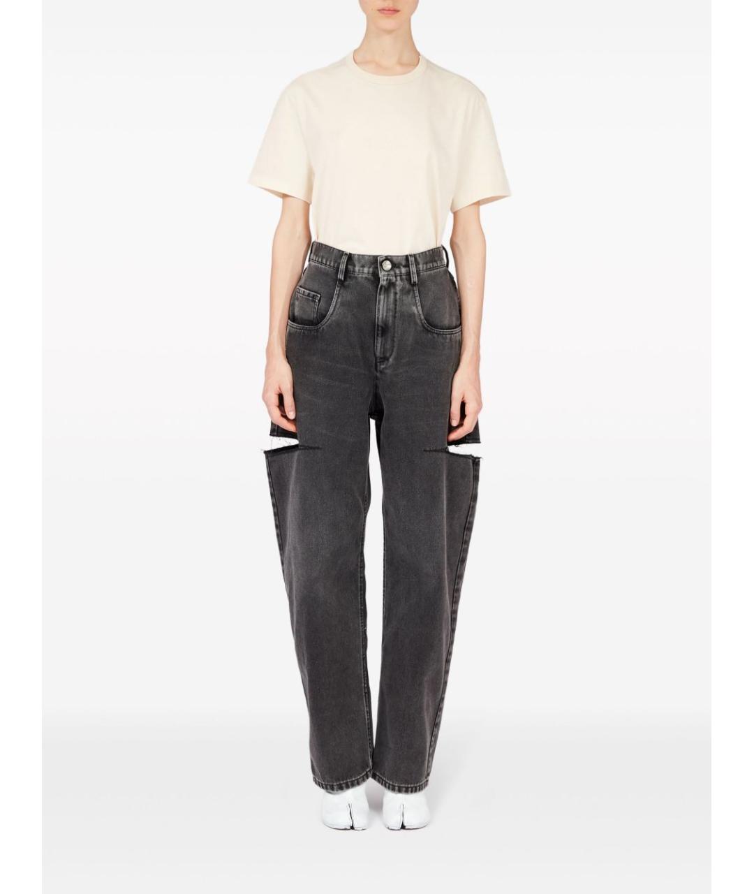 MAISON MARGIELA Черные хлопковые прямые джинсы, фото 4