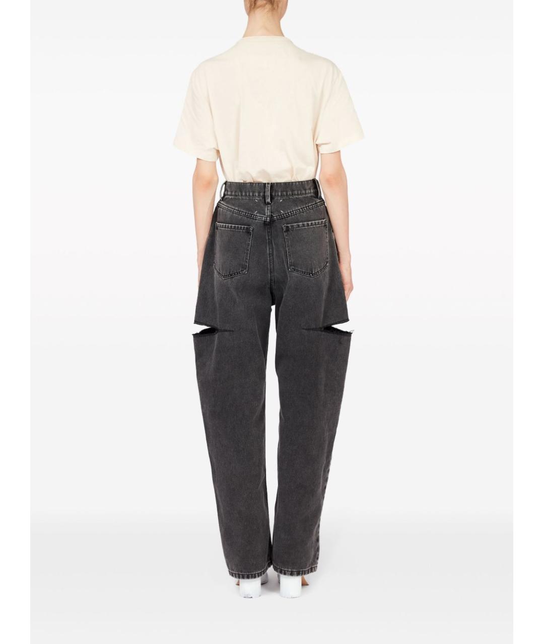 MAISON MARGIELA Черные хлопковые прямые джинсы, фото 3