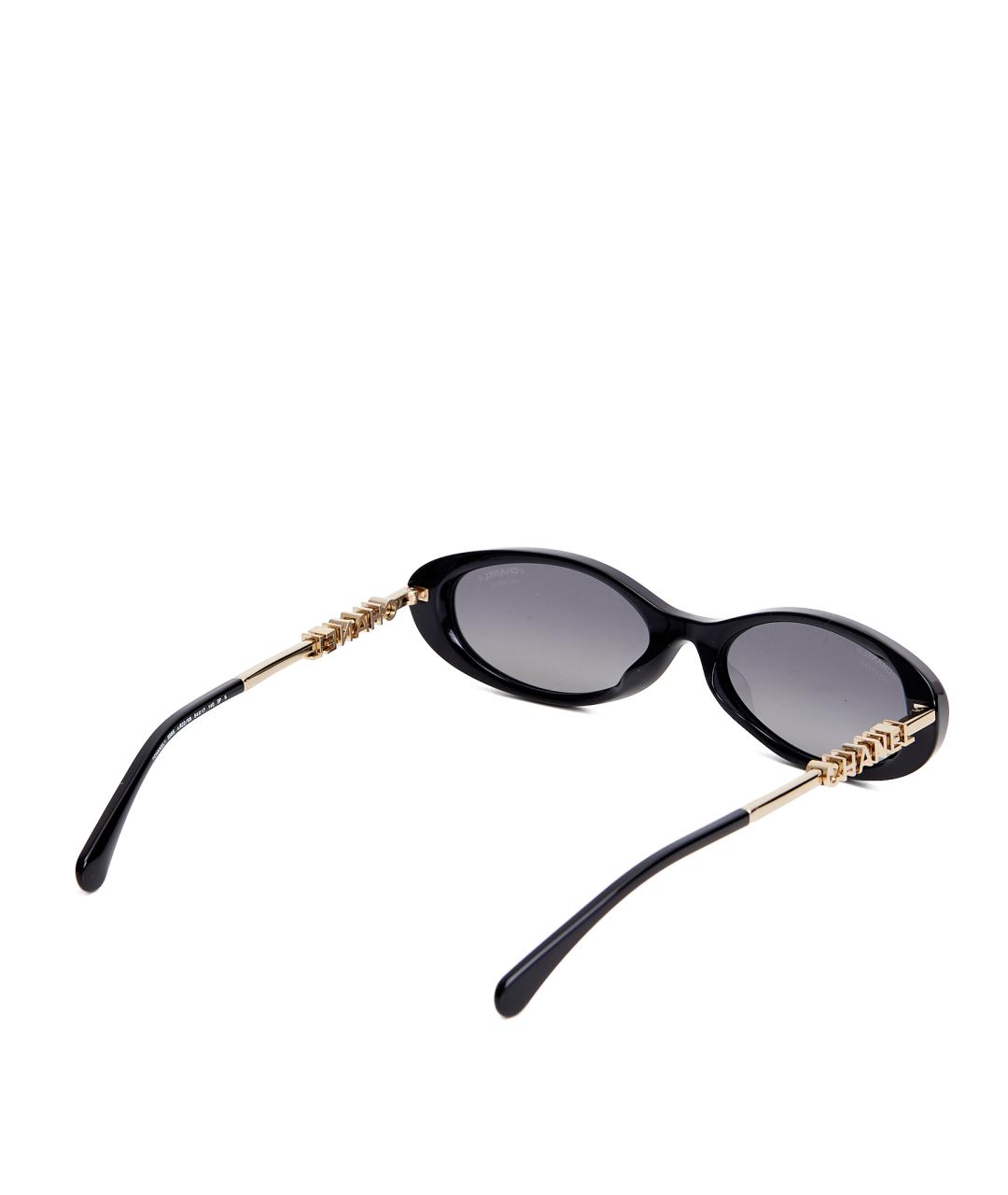 CHANEL Черные пластиковые солнцезащитные очки, фото 4