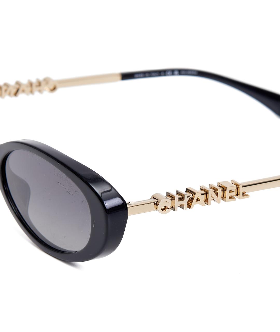 CHANEL Черные пластиковые солнцезащитные очки, фото 3