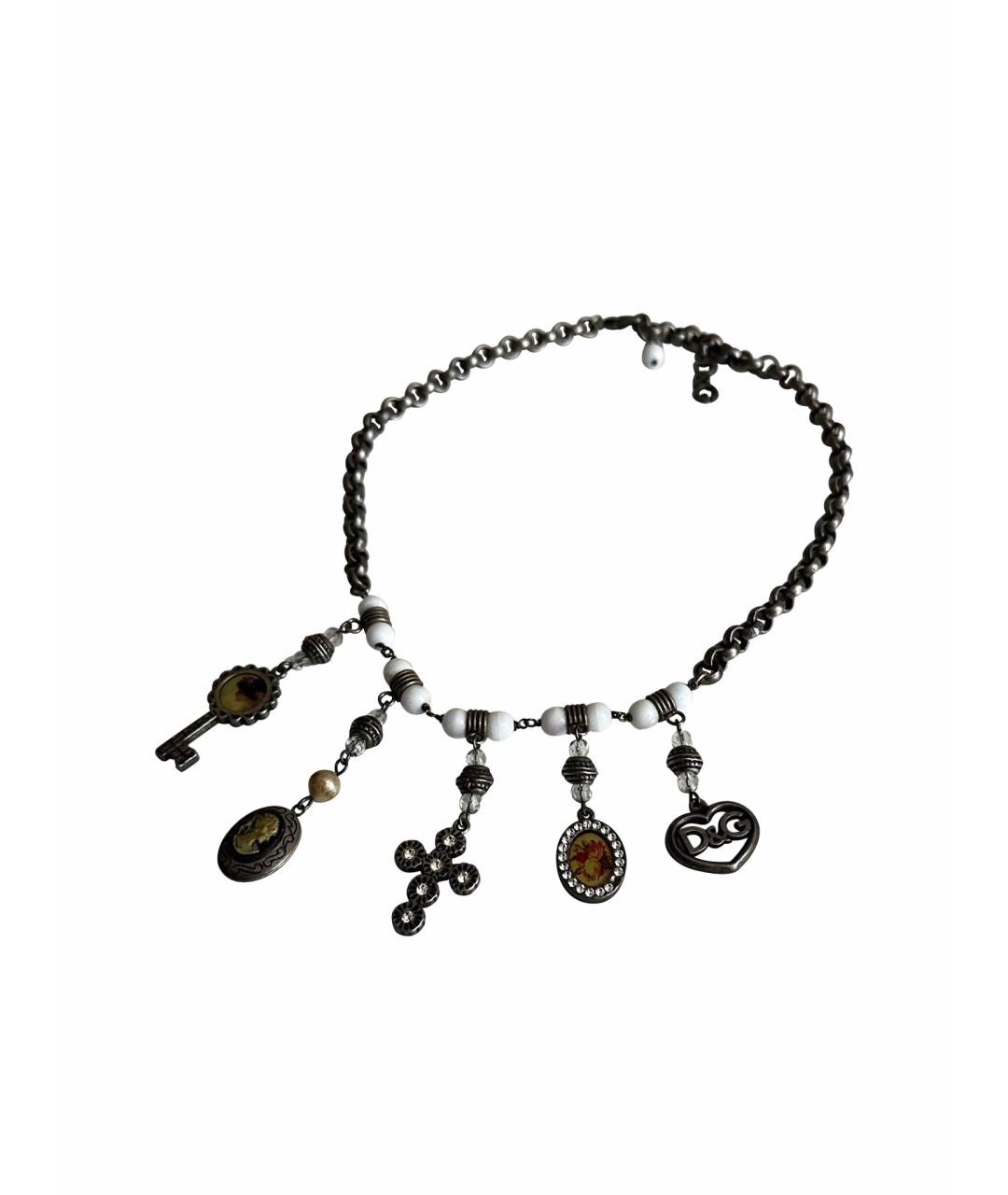 DOLCE&GABBANA Черная металлическая цепочка/подвеска, фото 1
