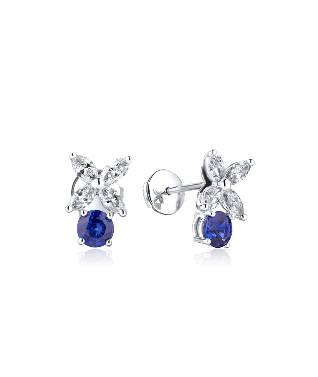 TIFFANY&CO Темно-синие платиновые серьги, фото 6