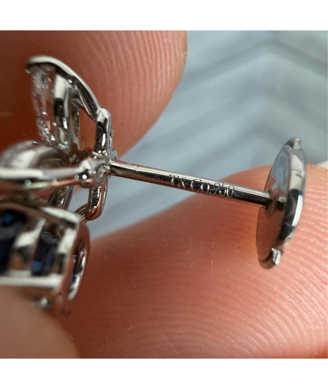 TIFFANY&CO Темно-синие платиновые серьги, фото 5