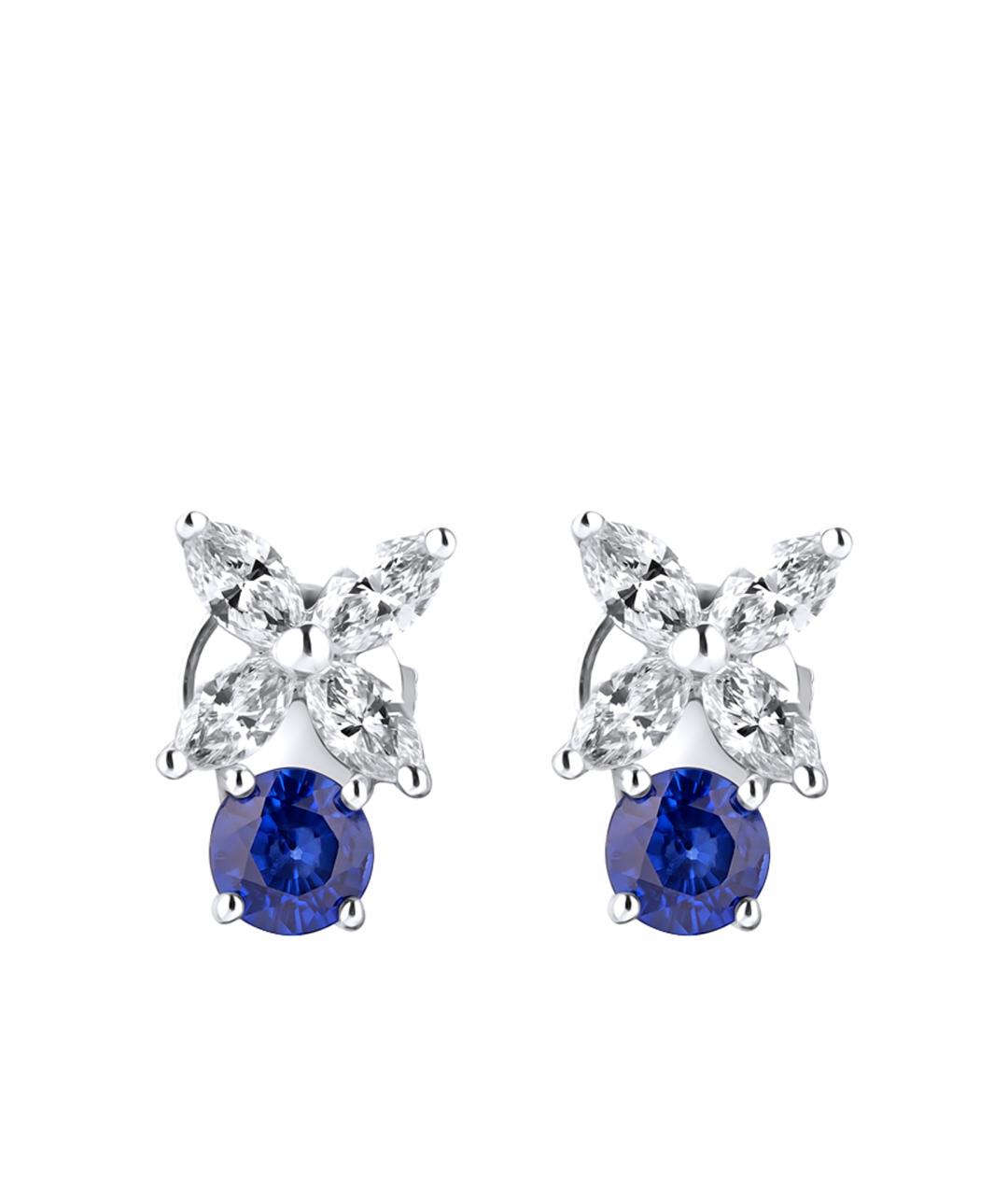 TIFFANY&CO Темно-синие платиновые серьги, фото 1