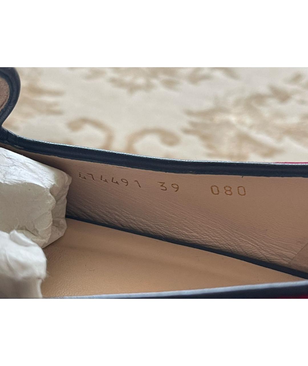 GUCCI Красные бархатные лоферы, фото 5