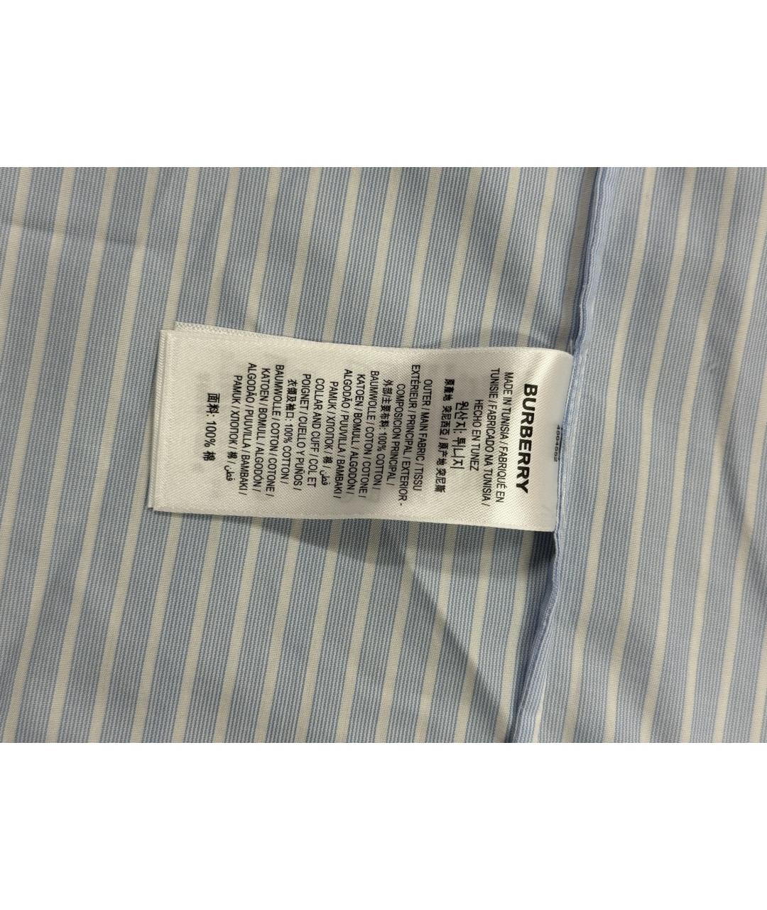 BURBERRY Голубая хлопковая рубашка, фото 5
