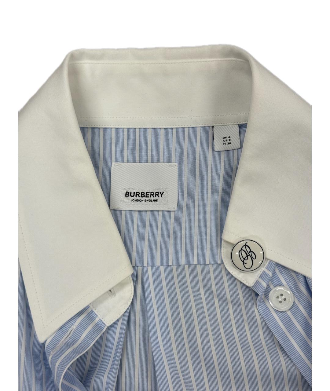 BURBERRY Голубая хлопковая рубашка, фото 3