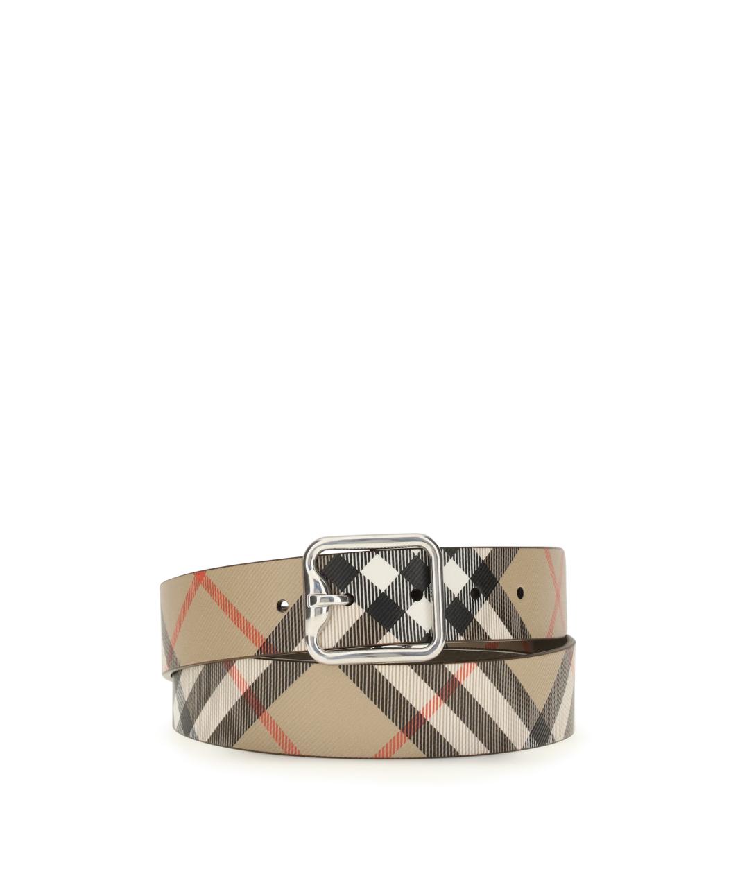 BURBERRY Бежевый кожаный ремень, фото 1