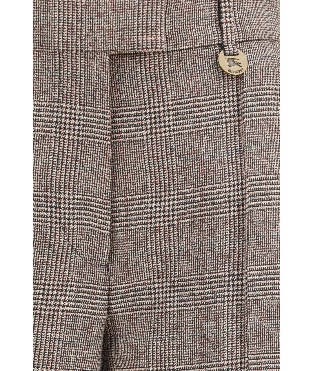 BURBERRY Бежевые шерстяные прямые брюки, фото 3