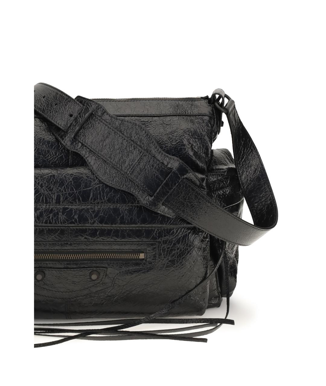 BALENCIAGA Черная кожаная сумка на плечо, фото 4