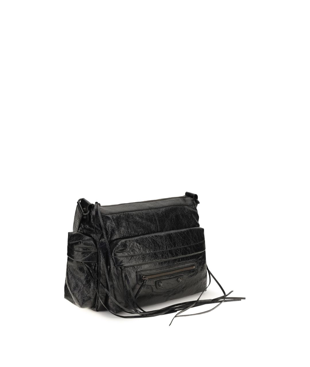 BALENCIAGA Черная кожаная сумка на плечо, фото 2