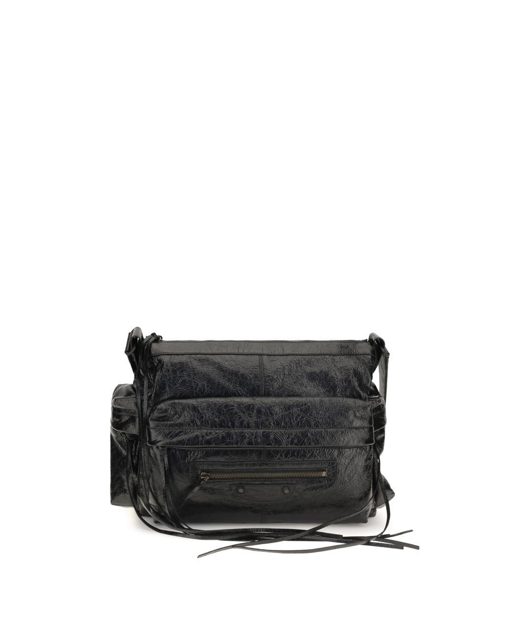 BALENCIAGA Черная кожаная сумка на плечо, фото 1