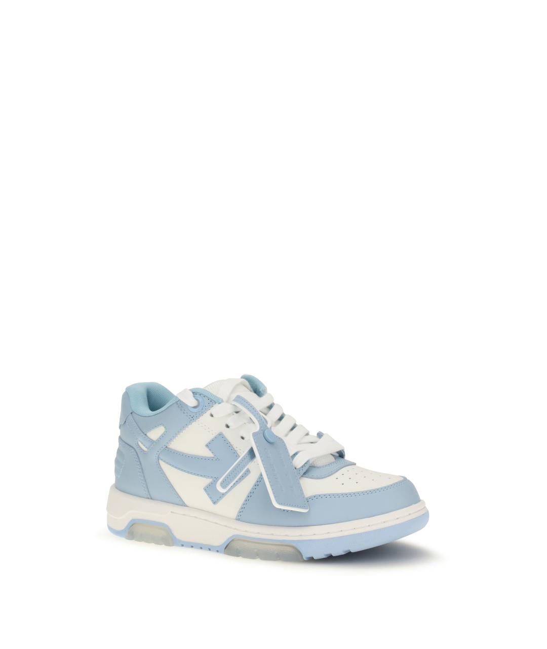 OFF-WHITE Голубые кожаные кроссовки, фото 2