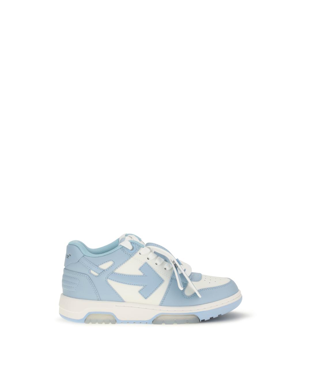 OFF-WHITE Голубые кожаные кроссовки, фото 1