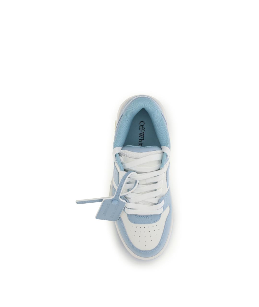 OFF-WHITE Голубые кожаные кроссовки, фото 4