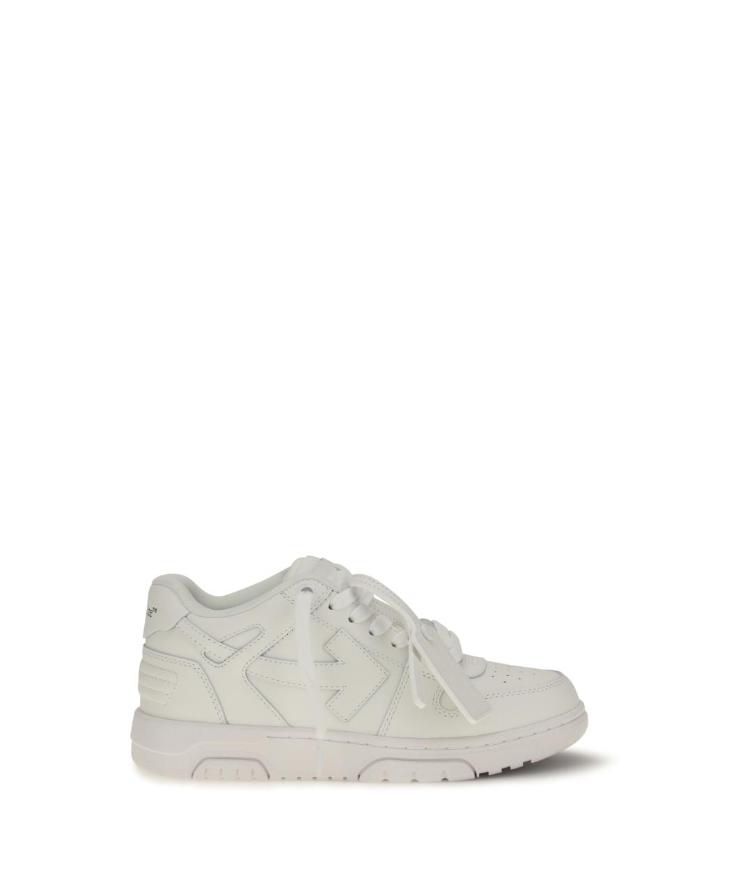 OFF-WHITE Белые кожаные кроссовки, фото 1