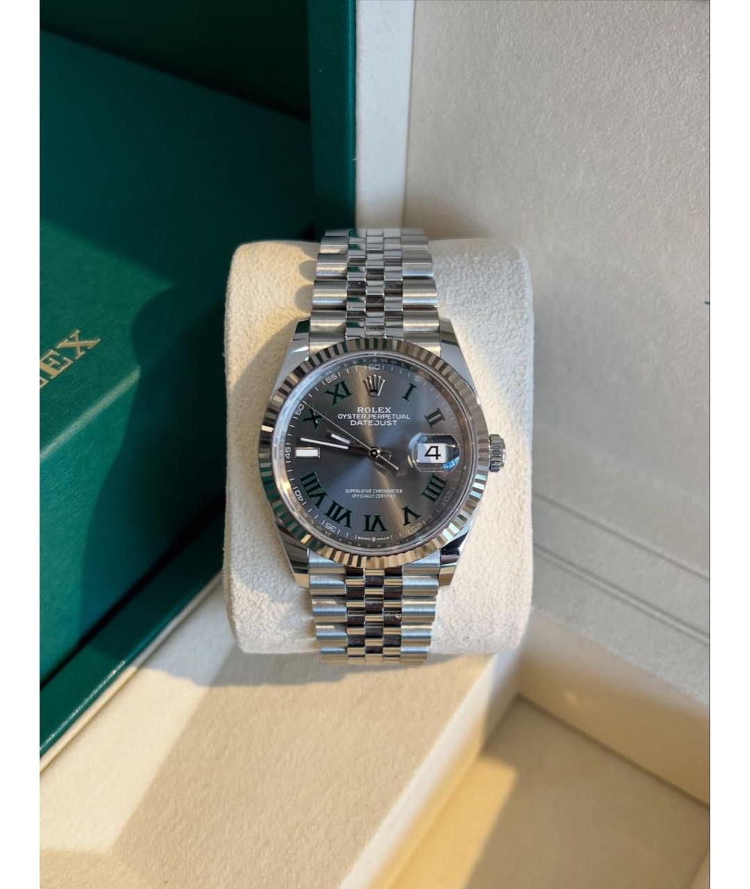 ROLEX Серые часы из белого золота, фото 2