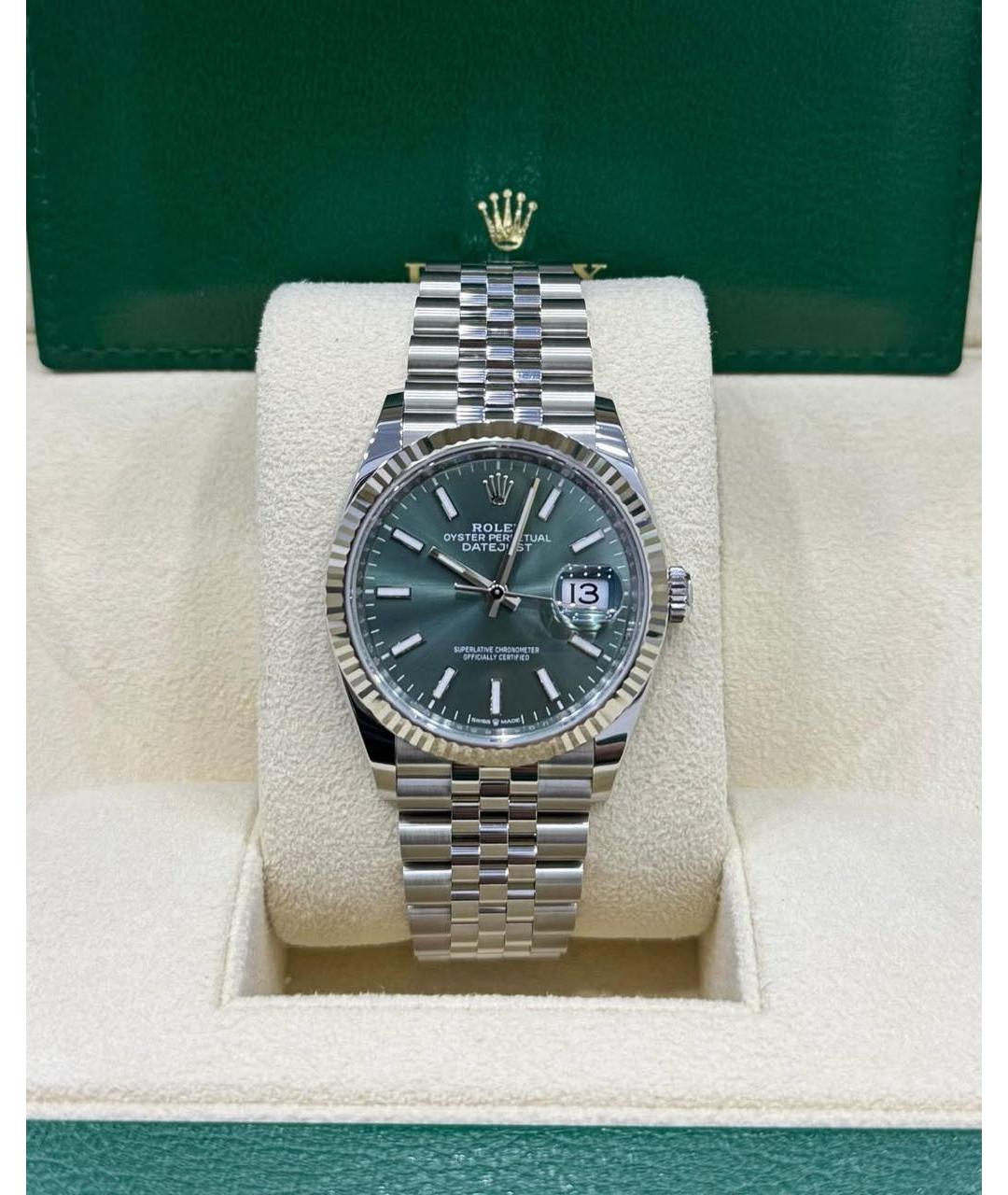 ROLEX Зеленые часы из белого золота, фото 3