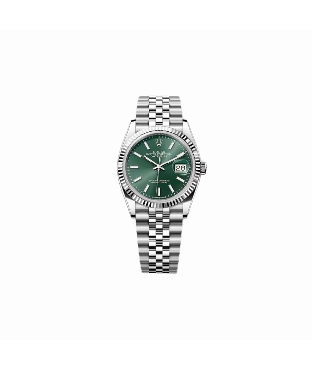 ROLEX Зеленые часы из белого золота, фото 4