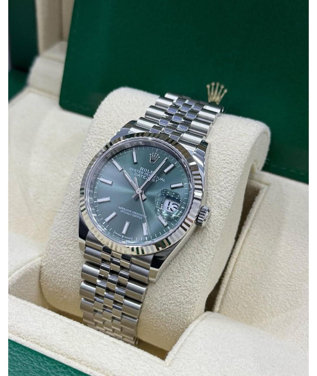 ROLEX Зеленые часы из белого золота, фото 2