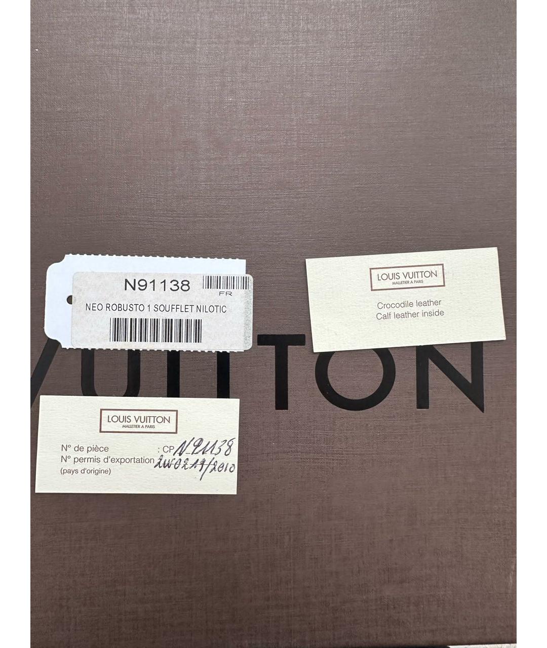 LOUIS VUITTON Черный портфель из экзотической кожи, фото 5