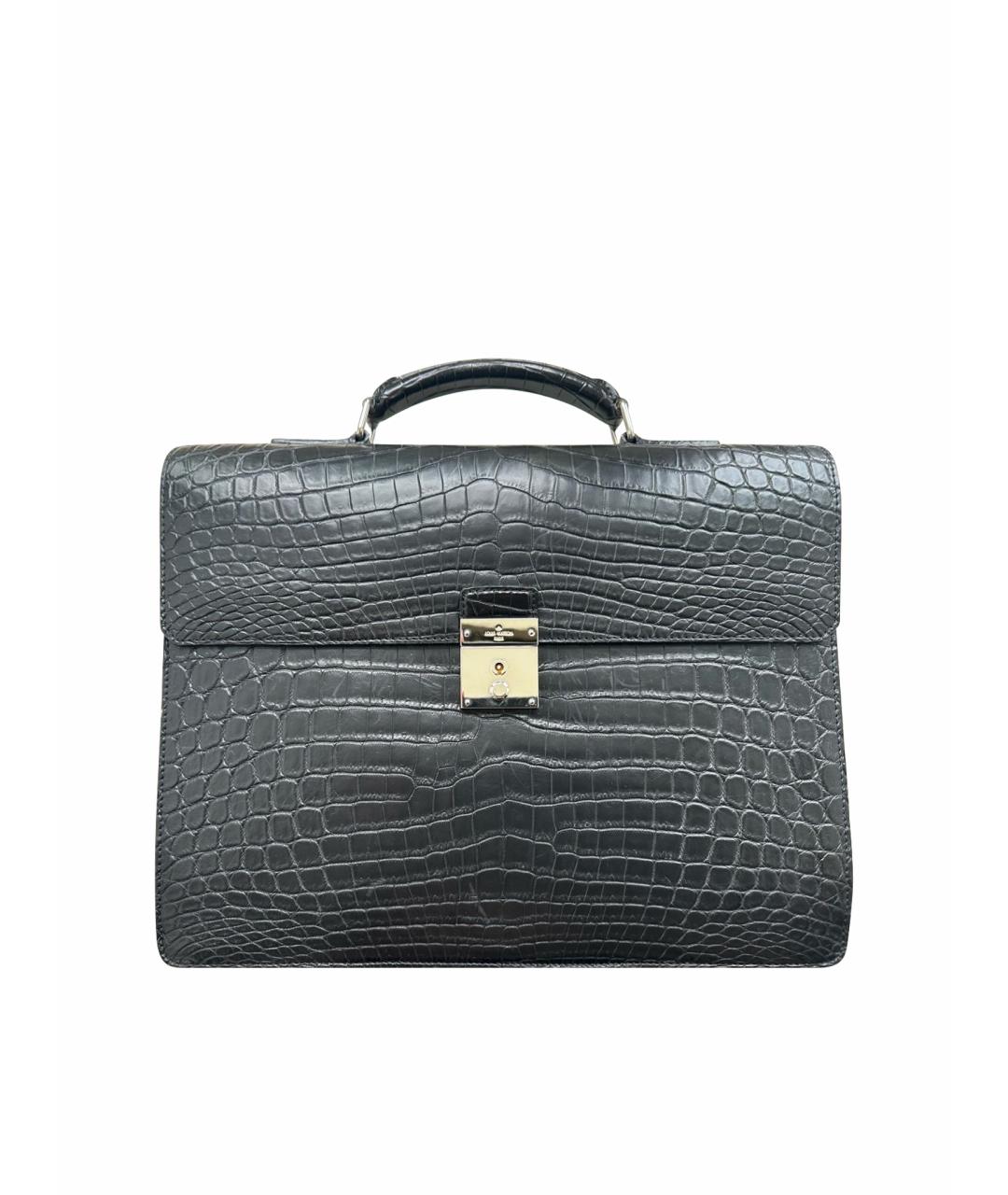 LOUIS VUITTON Черный портфель из экзотической кожи, фото 1