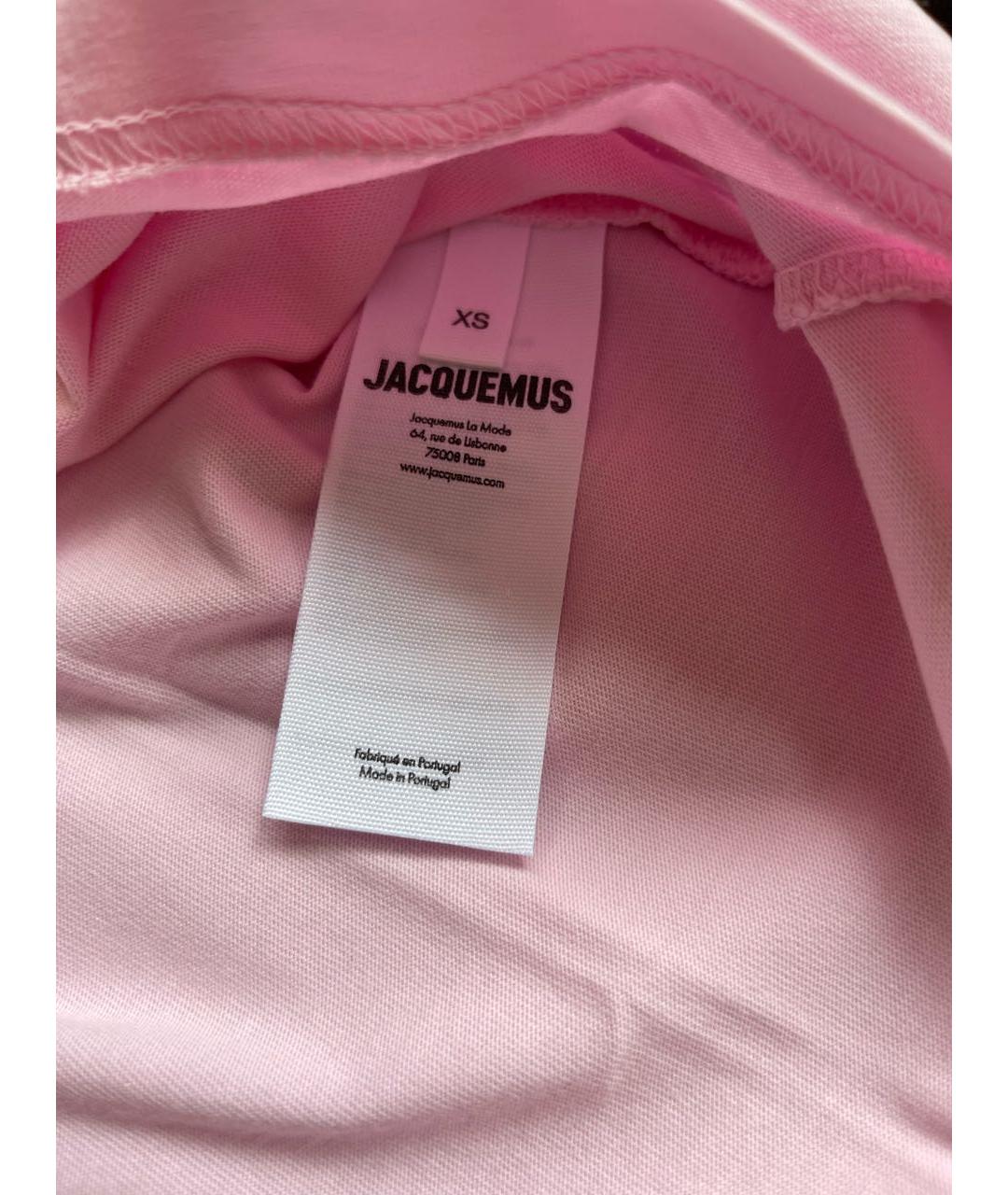 JACQUEMUS Розовая хлопковая футболка, фото 8