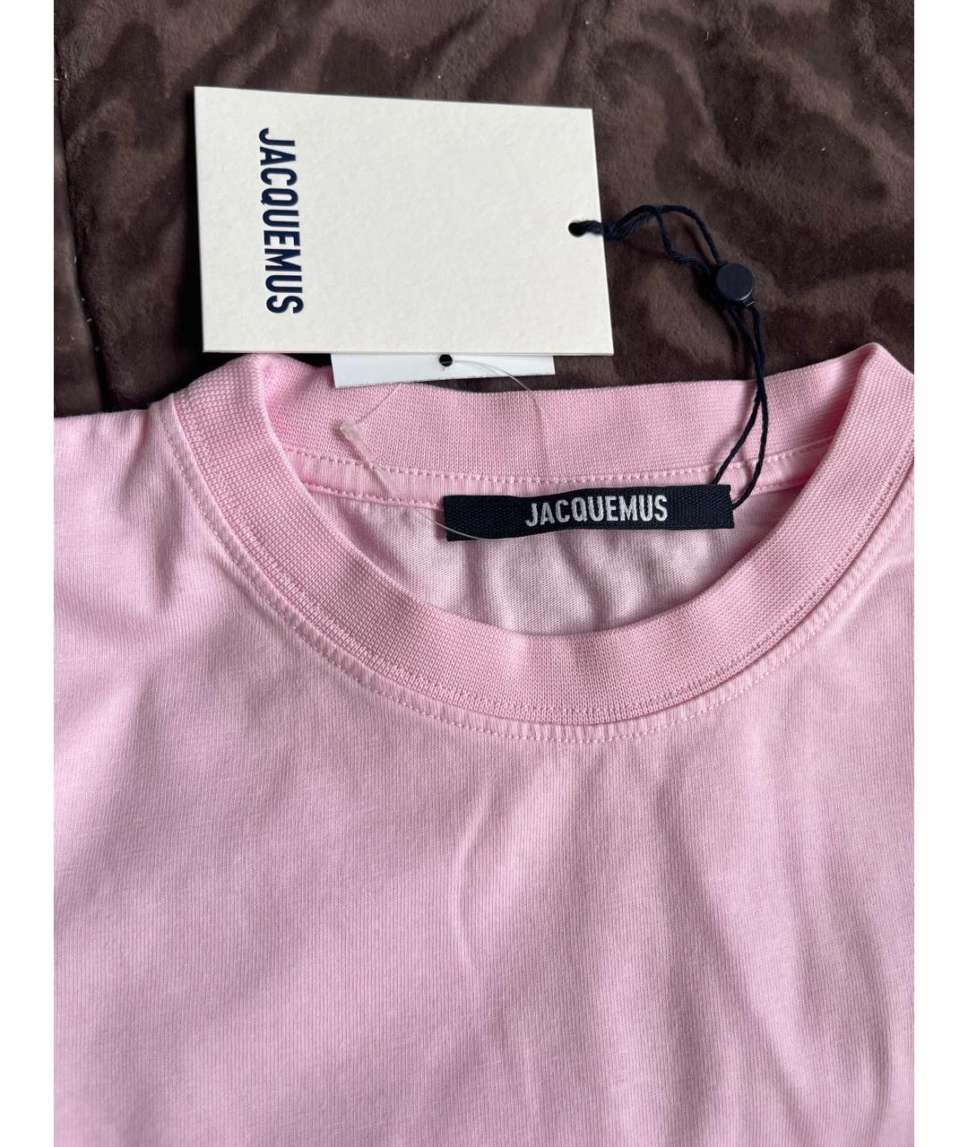 JACQUEMUS Розовая хлопковая футболка, фото 5