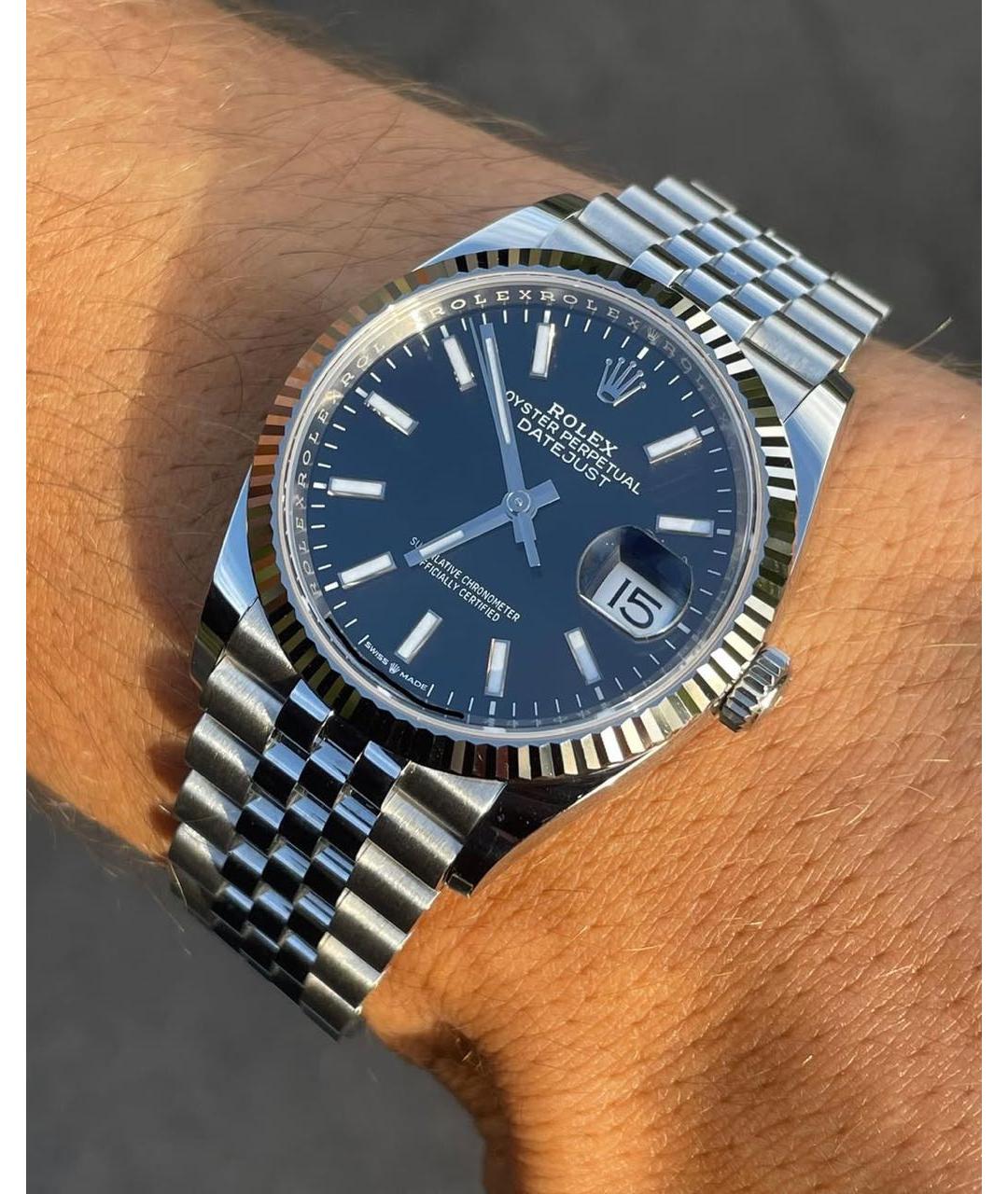 ROLEX Черные часы из белого золота, фото 3