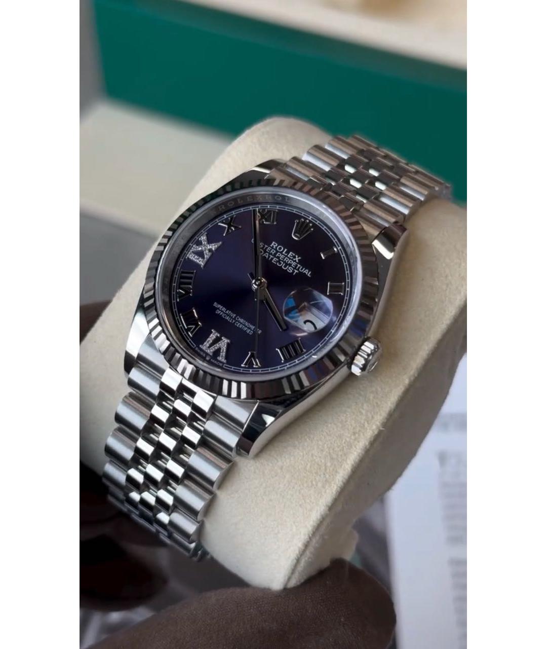 ROLEX Фиолетовые часы из белого золота, фото 2